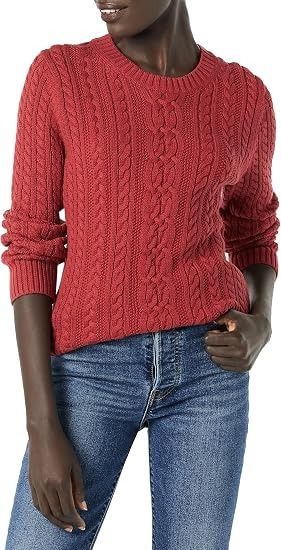 Red Cable Knit Sweater imagen 4